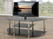 Black 8mm Tempered Glass with Chrome TV Stand IF-5116