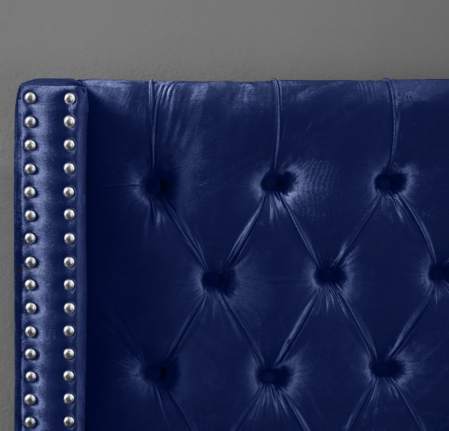 Blue Velvet Bed IF-5891