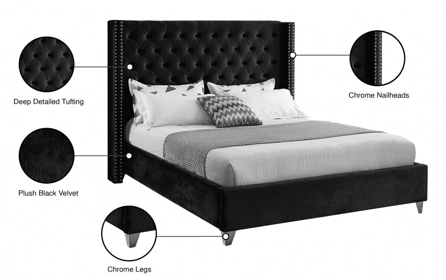 Black Velvet Bed IF-5893