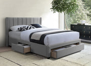 Gray Storage Fabric Bed IF-5330