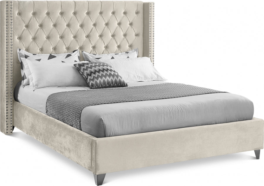 Creme Velvet Bed IF-5892