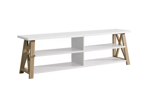 TV Stand with White and Natural Finish IF-5009-71"L