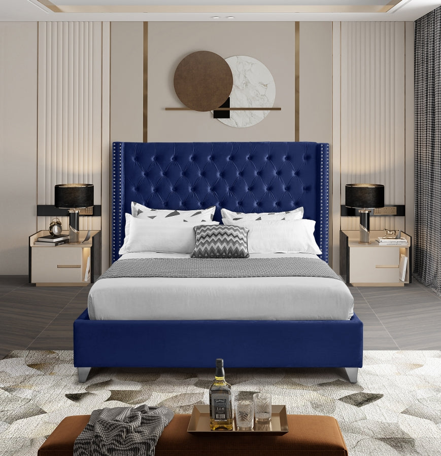 Blue Velvet Bed IF-5891