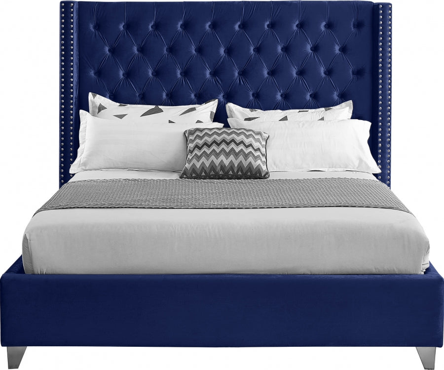 Blue Velvet Bed IF-5891