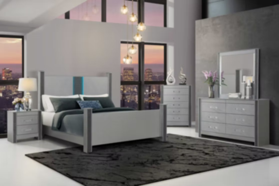 Logan-Silver Bed Set