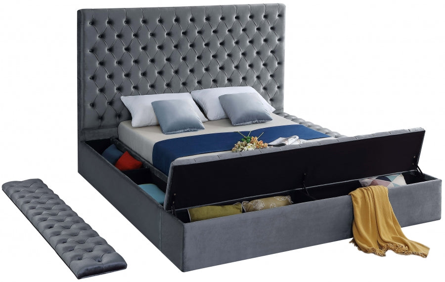 Gray Velvet Bed IF-5790