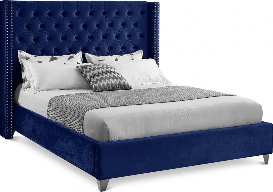 Blue Velvet Bed IF-5891