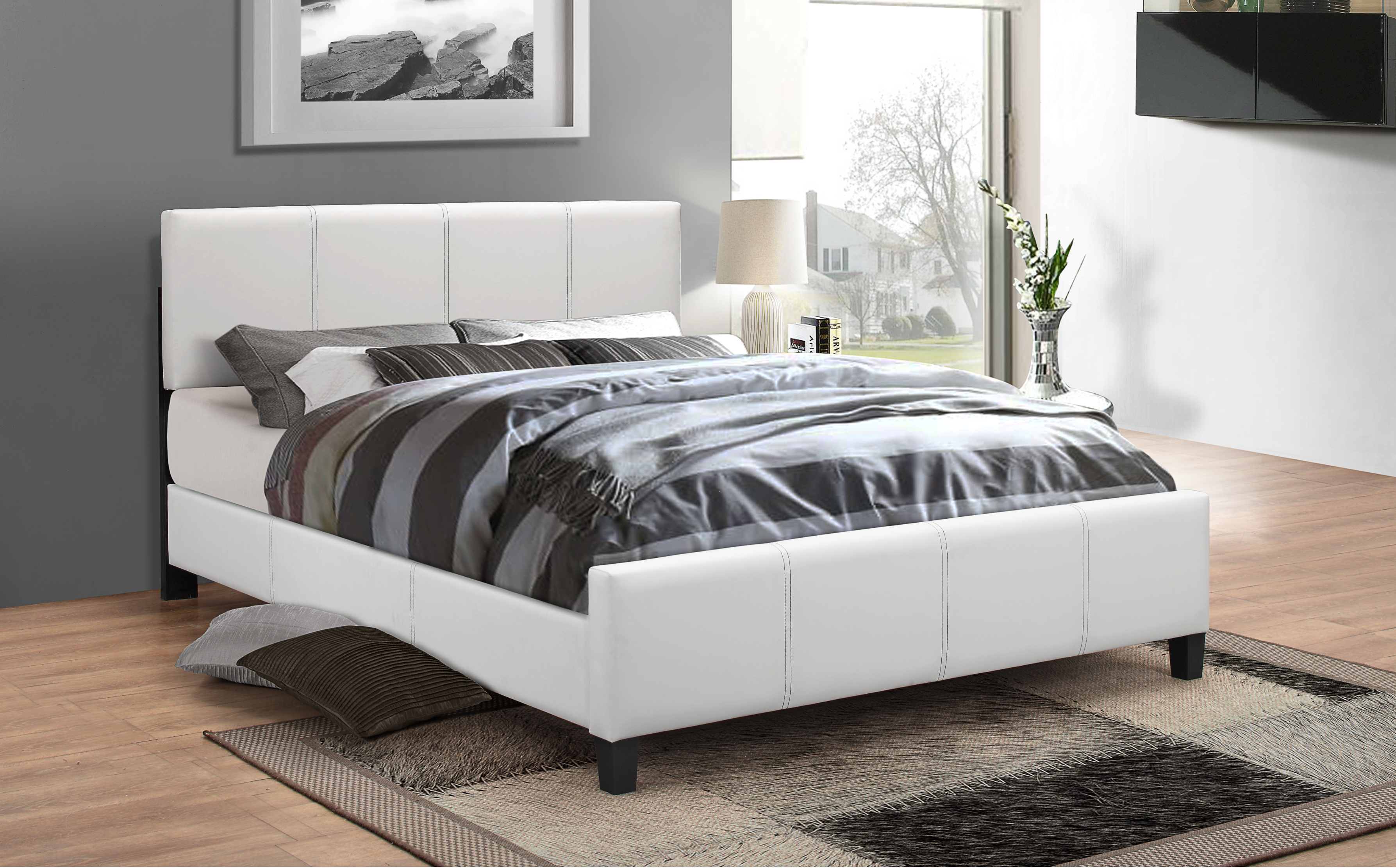 White PU Bed IF-174