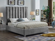 Grey Velvet Fabric Bed IF-5620