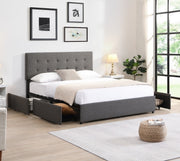 Gray Fabric Platform Bed IF-5693