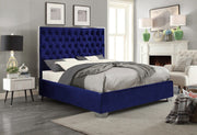 Blue Velvet Fabric Bed IF-5541