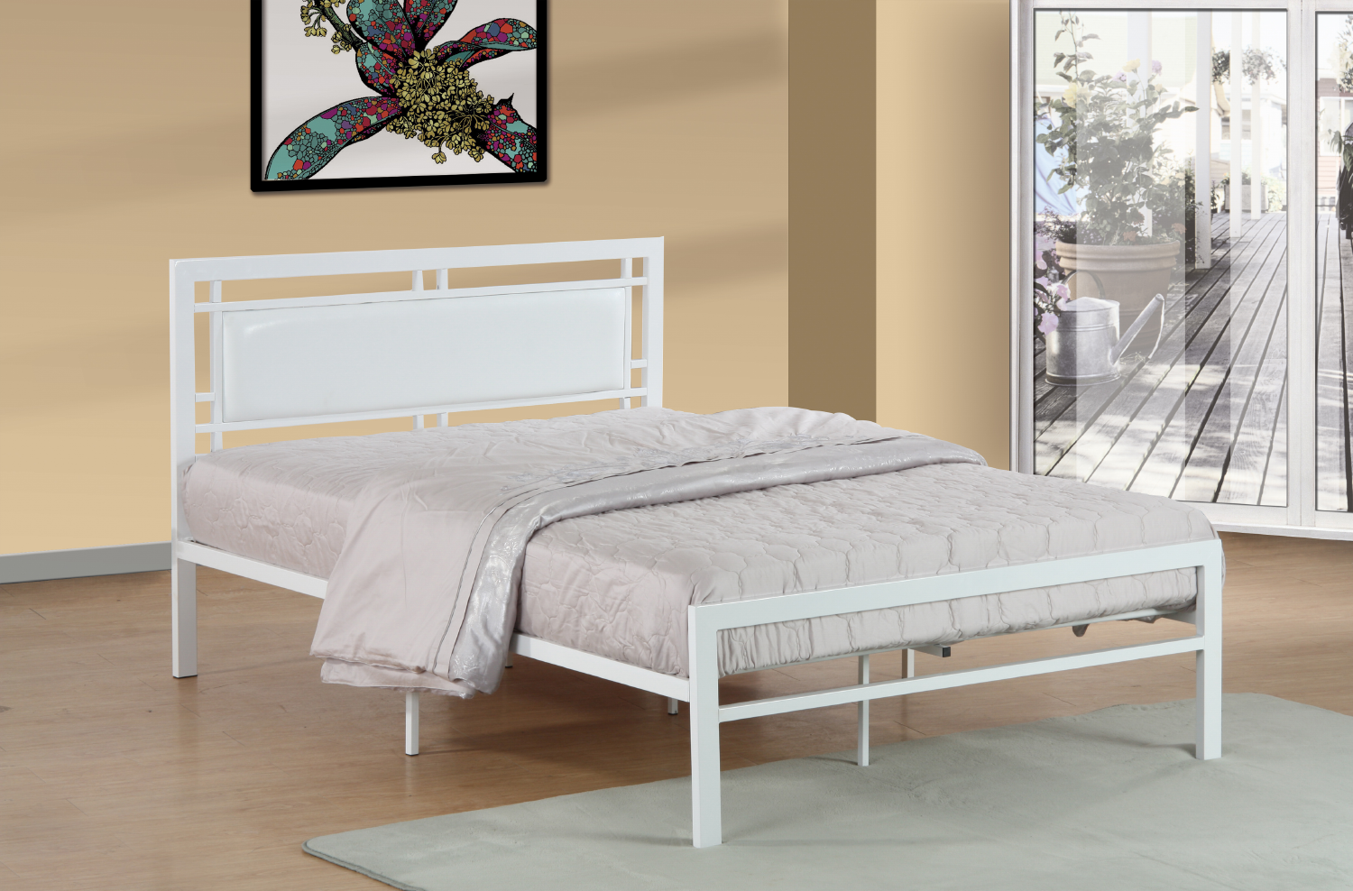 White Metal Bed  IF-141W