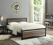 Wood Panel Bed with Steel Frame IF-5260