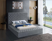 Gray Velvet Bed IF-5790