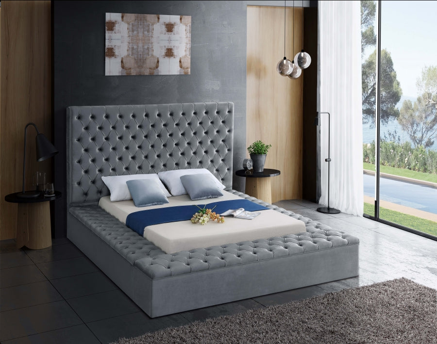 Gray Velvet Bed IF-5790
