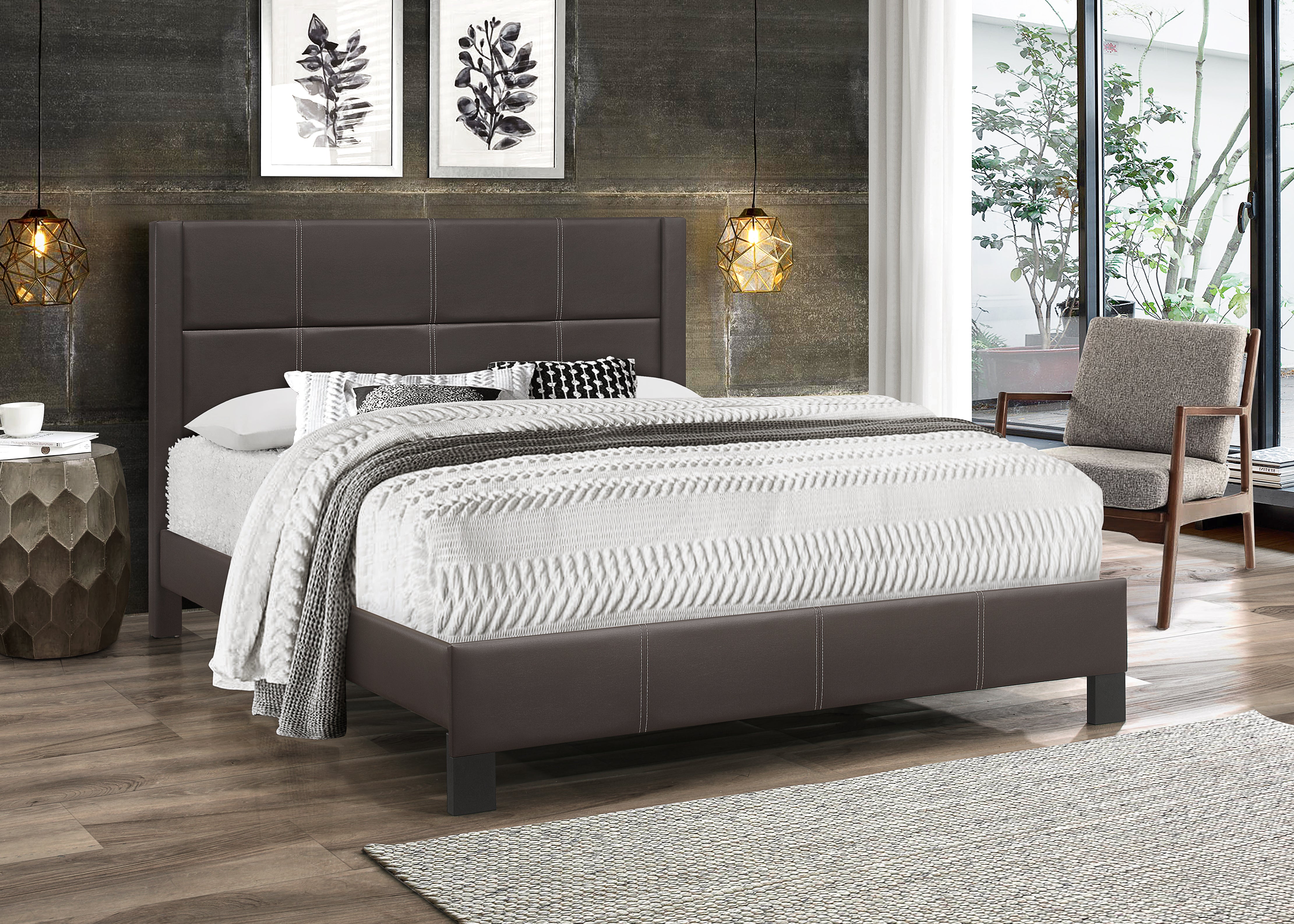 Brown PU Bed IF-5352