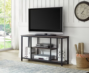 TV Stand with Distressed Wooden Top and Metal Base IF-5032