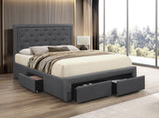Dark Gray Fabric Platform Bed IF-5295