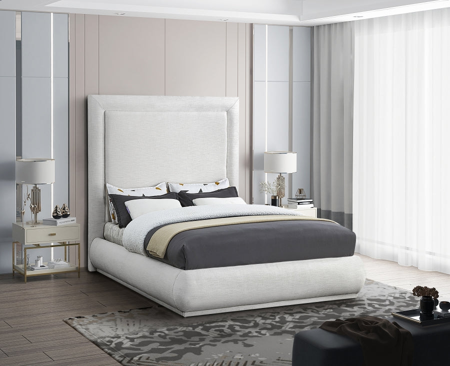Creme Linen Fabric Bed IF-5200