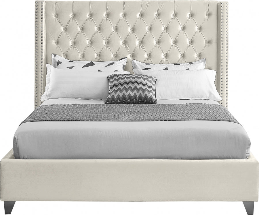 Creme Velvet Bed IF-5892