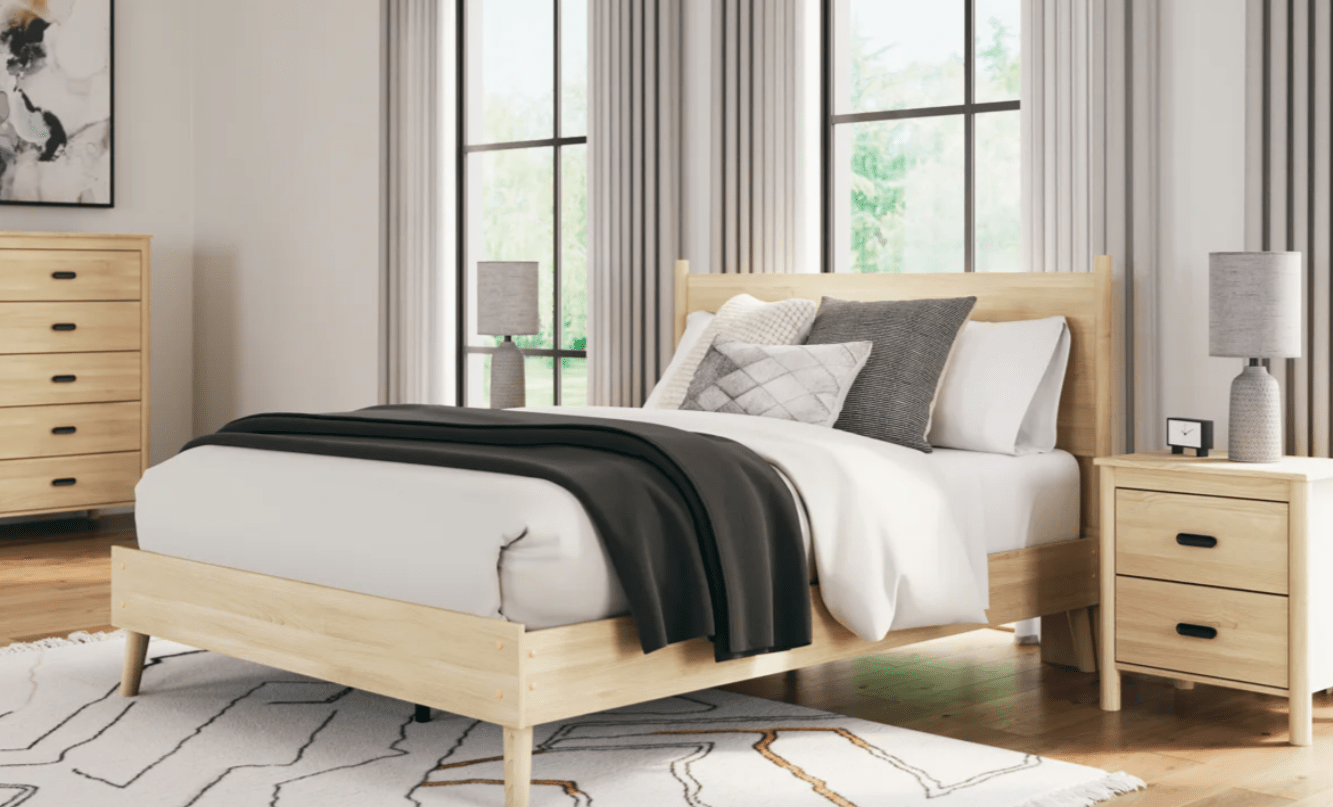 Clareca FurnitureAshley EB2444 Cabinella - Full / Queen Platform Panel Bed - Tan
