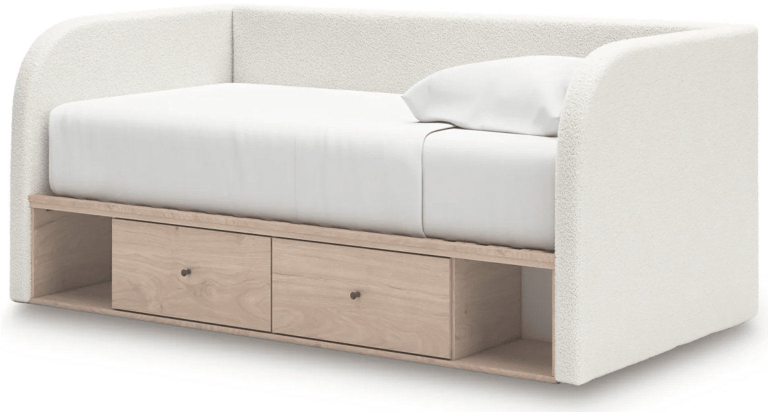 Clareca FurnitureAshley PCB1566 Arloster - Upholstered Day Bed With Storage - Tan / White