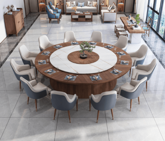 Clareca FurnitureD009 Electric Sintered Stone Dining Table