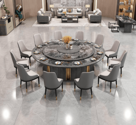 Clareca FurnitureD037 Electric Sintered Stone Dining Table