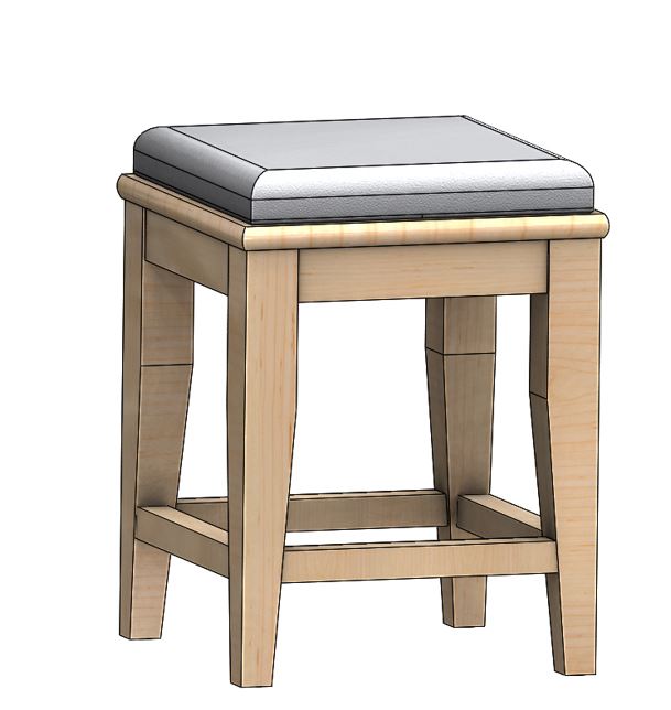 My Store20" Short Stool w/Upholstered Seat