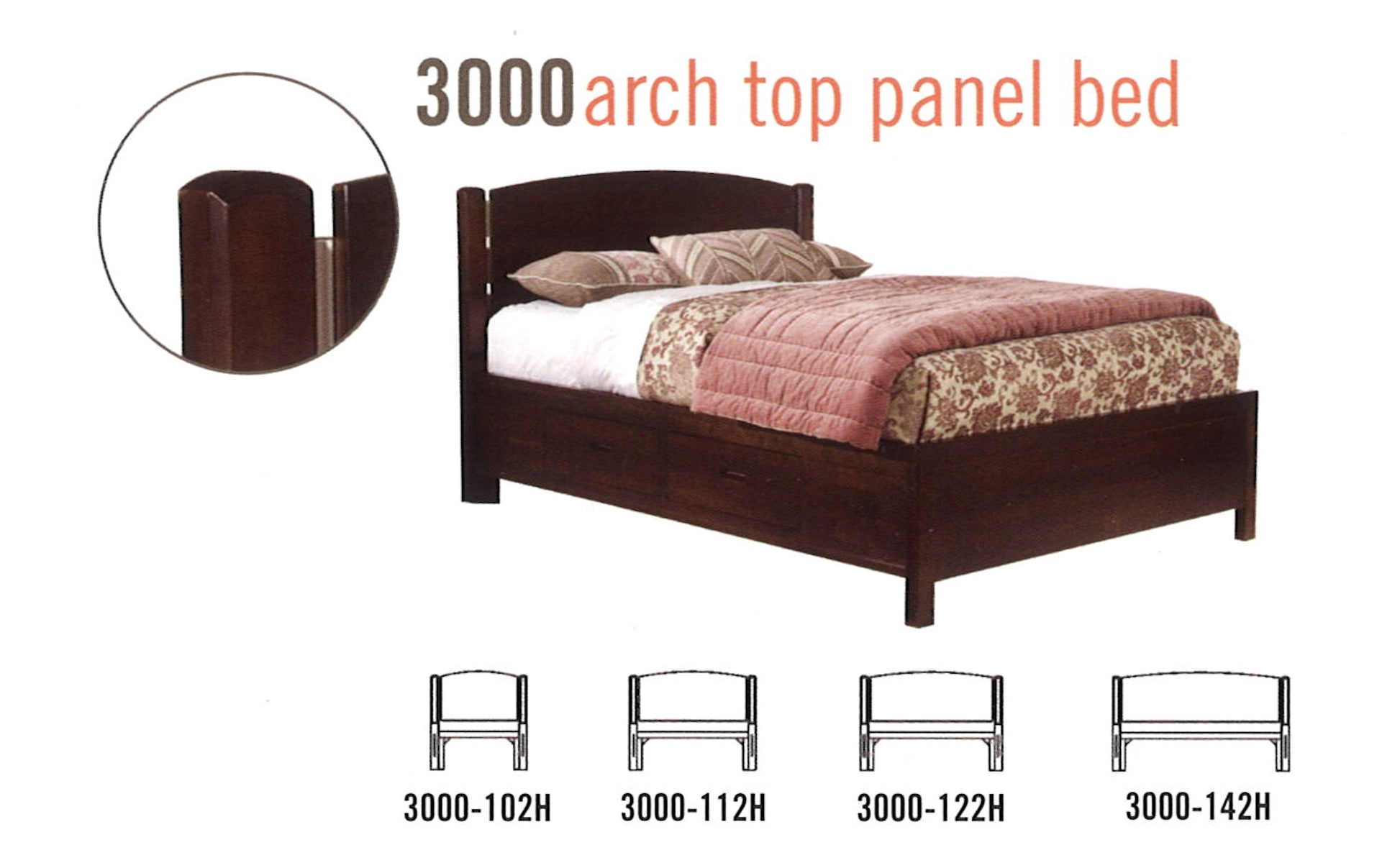 Perfect BalanceArch Top Twin Headboard w/Metal Accents