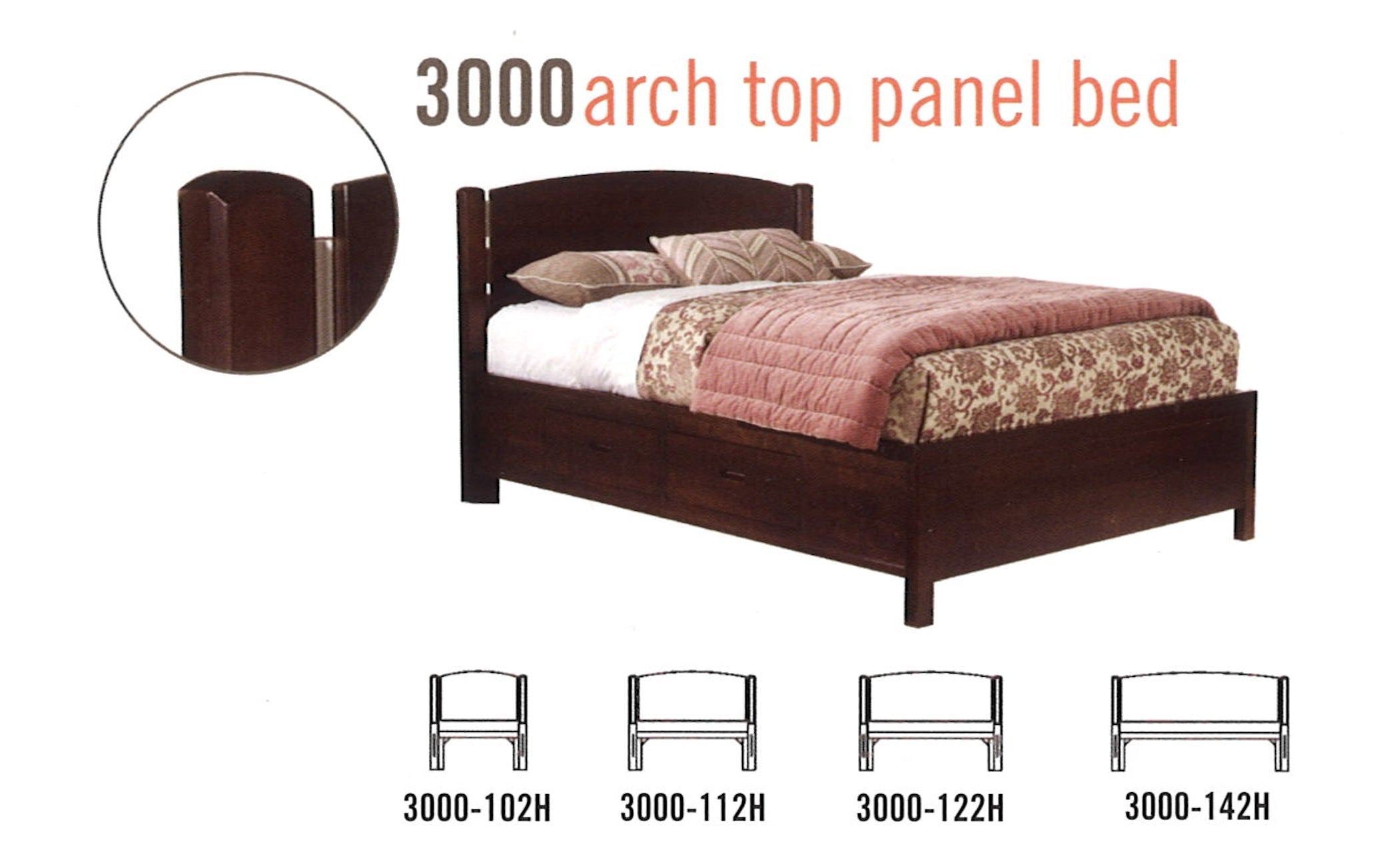 Perfect BalanceArch Top Twin Headboard w/Metal Accents