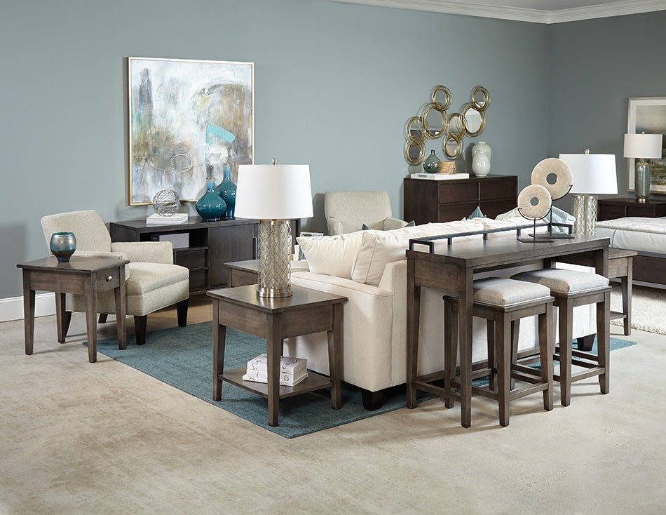 Durham FurnitureLong Console Table w/Metal Rail