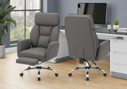 I 7274 OFFICE CHAIR - DARK GREY LEATHER-LOOK / HIGH BACK EXECUTIVE