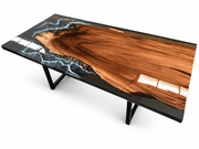 HenchelleEpoxy Resin Solid Wood Dining Table