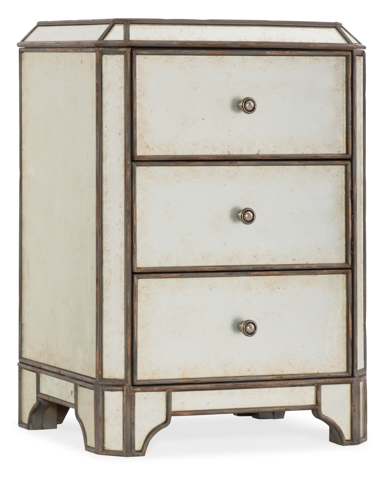 HookerArabella Mirrored Three - Drawer Nightstand