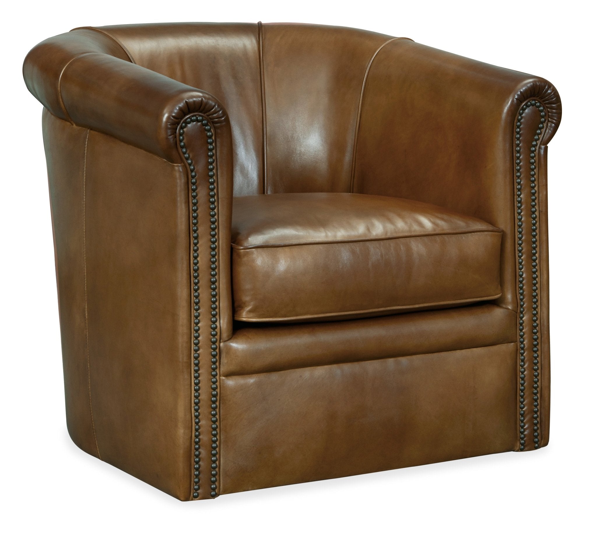 HookerAxton Swivel Leather Club Chair