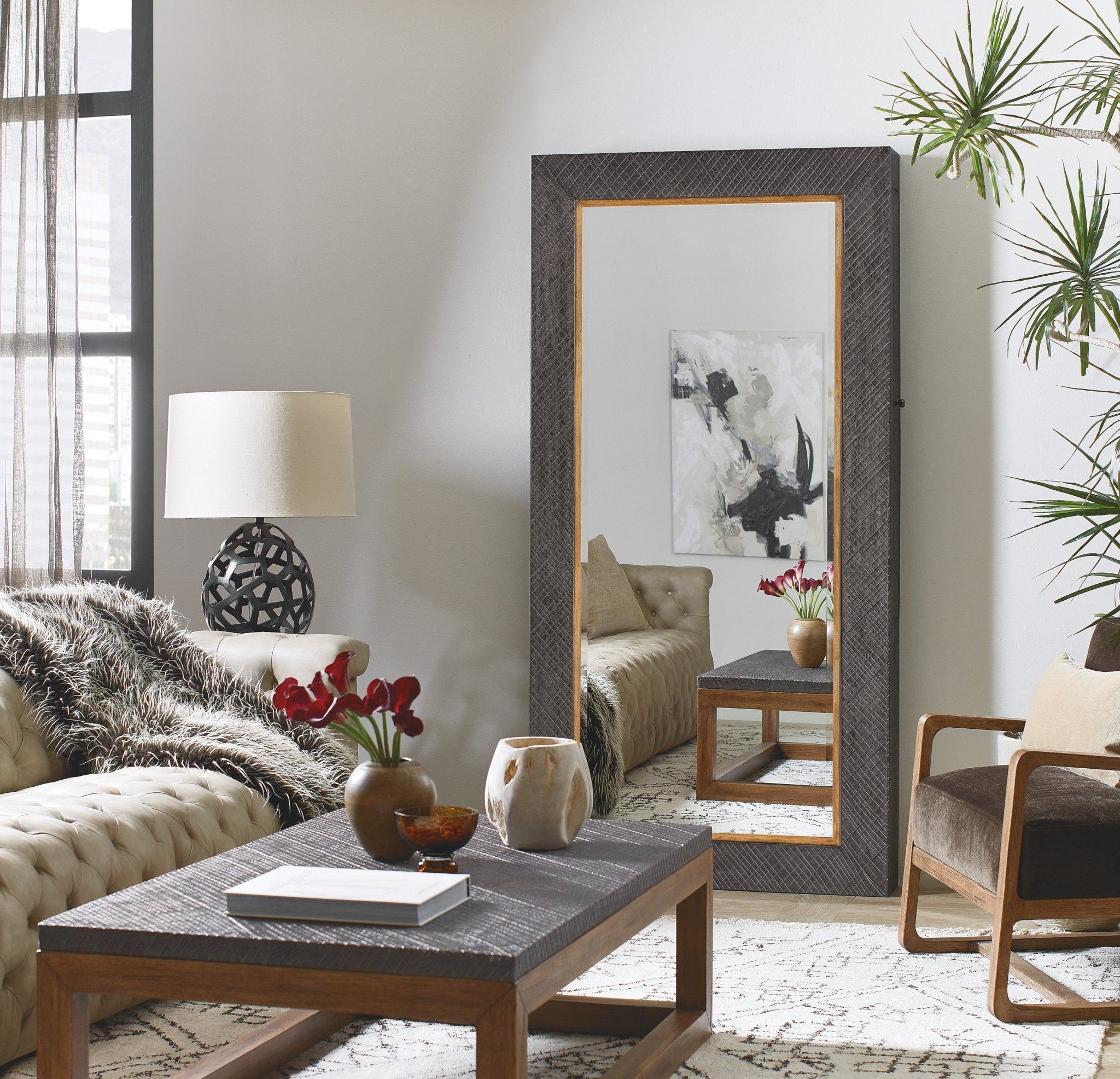 HookerBig Sky Floor Mirror withJewelry Storage