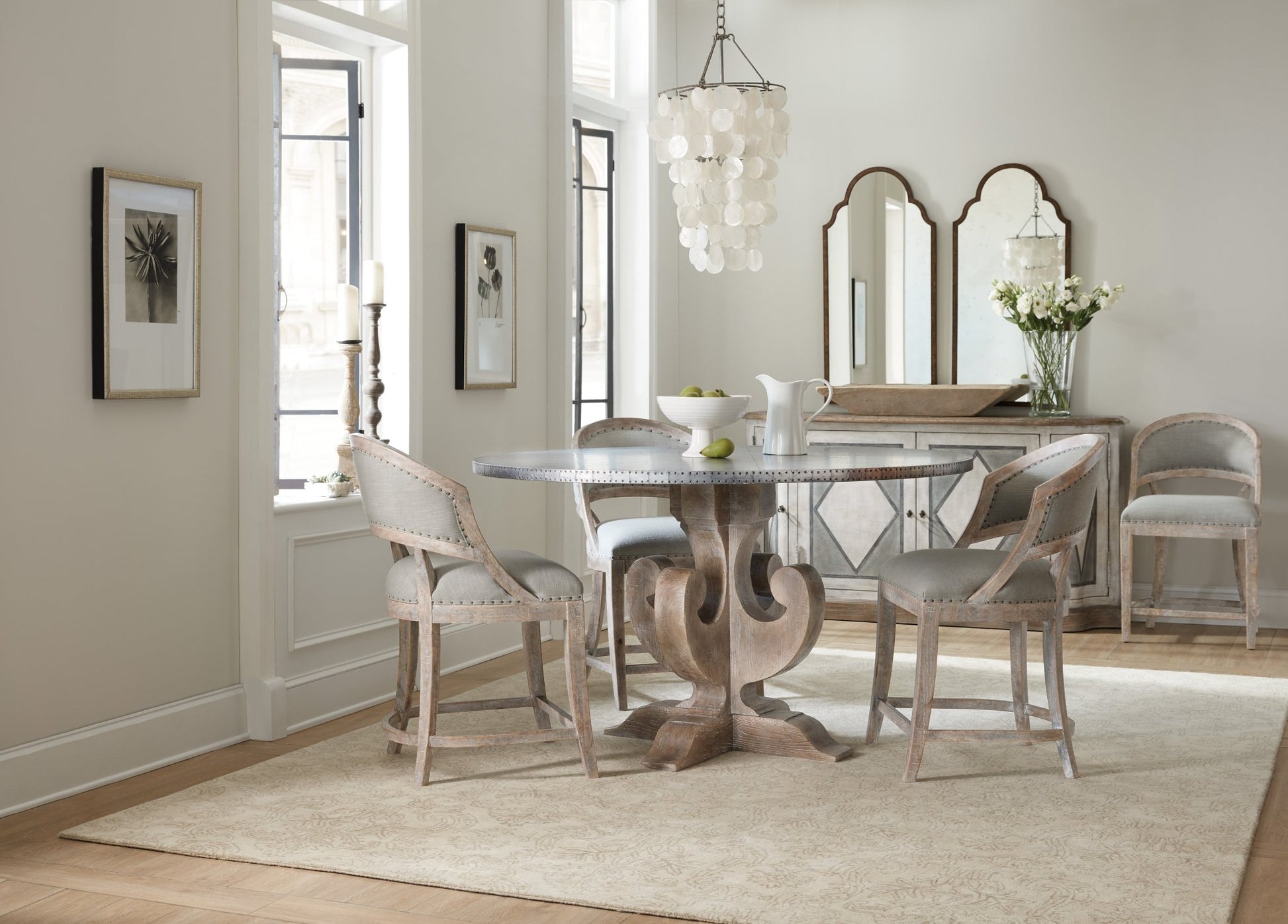 HookerBoheme Ascension 60in Zinc Round Dining Table