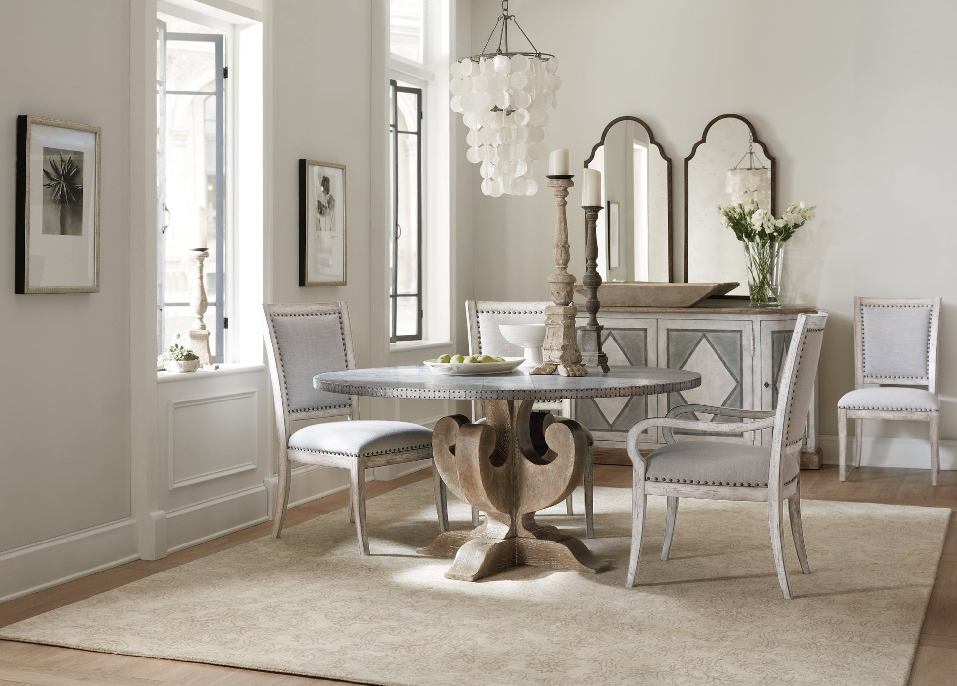 HookerBoheme Ascension 60in Zinc Round Dining Table