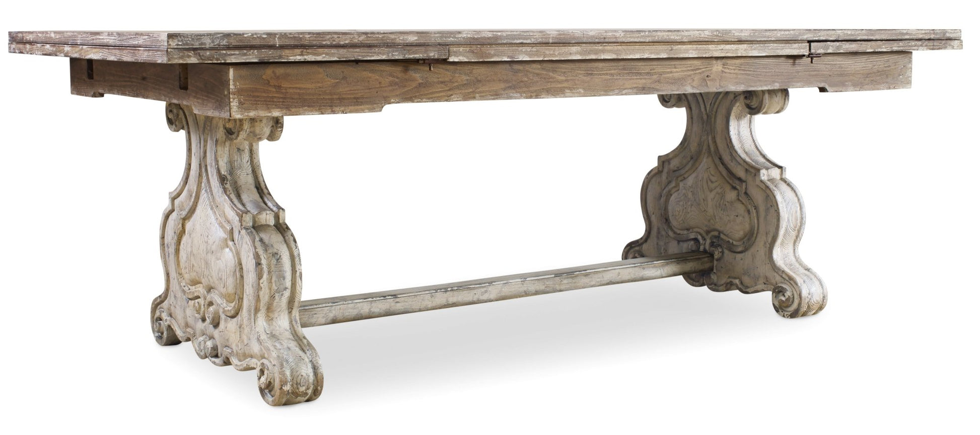 HookerChatelet Refectory Rectangle Trestle Dining Table with Two 22'' Leaves