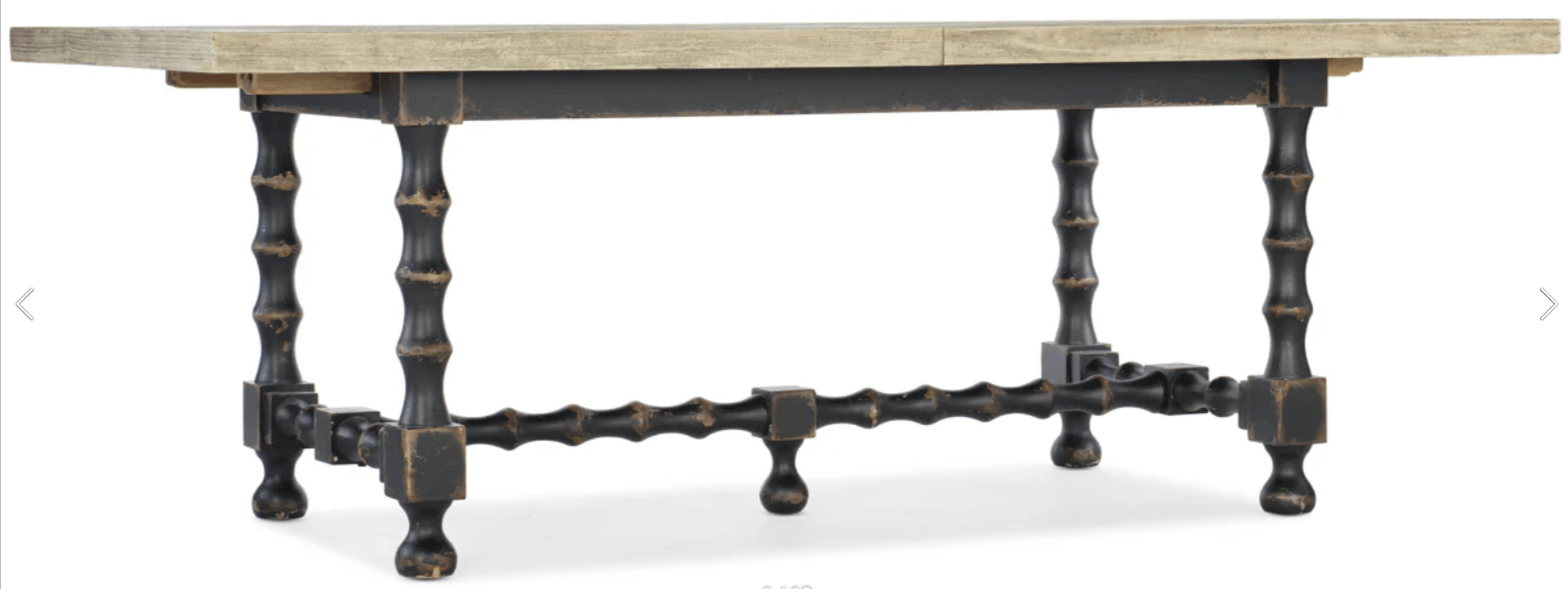 HookerCiao Bella - 84" Trestle Table With 2-18" Leaves - White / Black