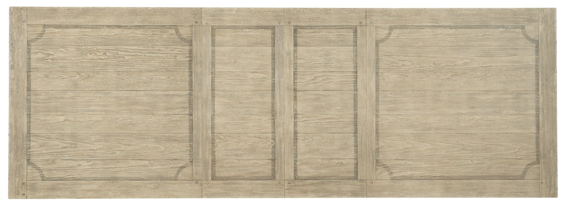 HookerCiao Bella 84in Trestle Table with 2 - 18in Leaves - Flaky White/Black