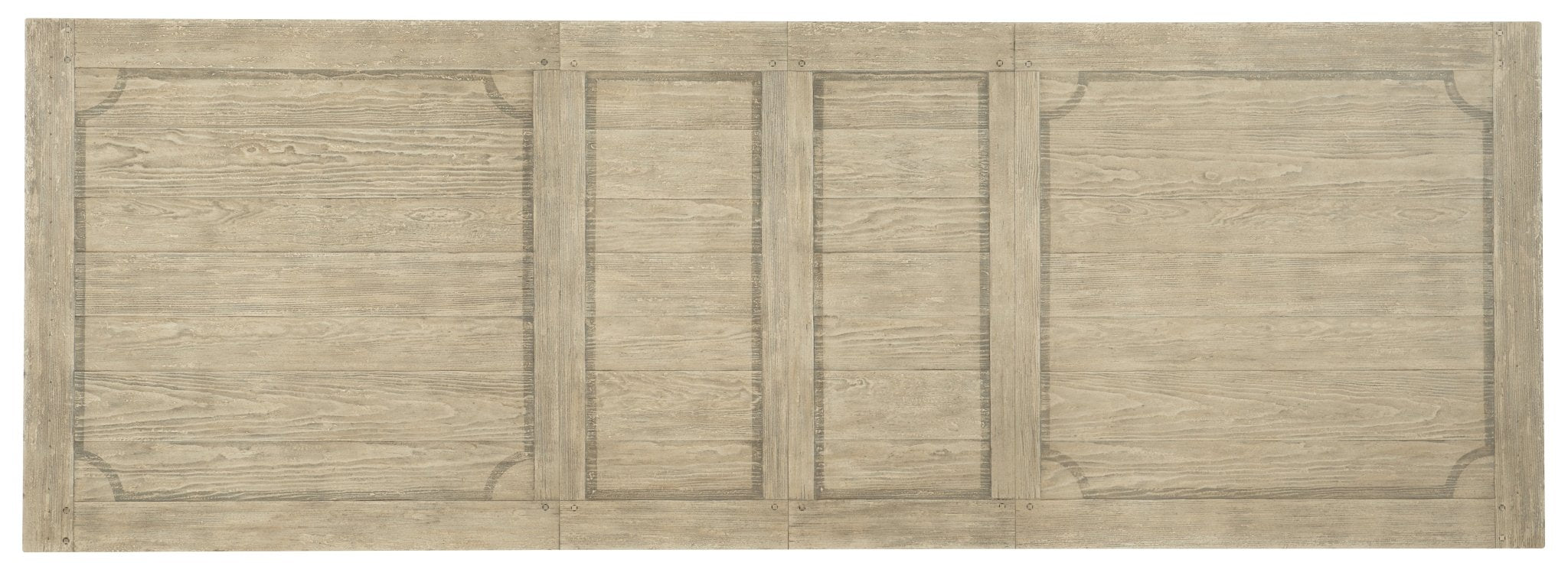 HookerCiao Bella 84in Trestle Table with 2 - 18in Leaves - Flaky White/Black