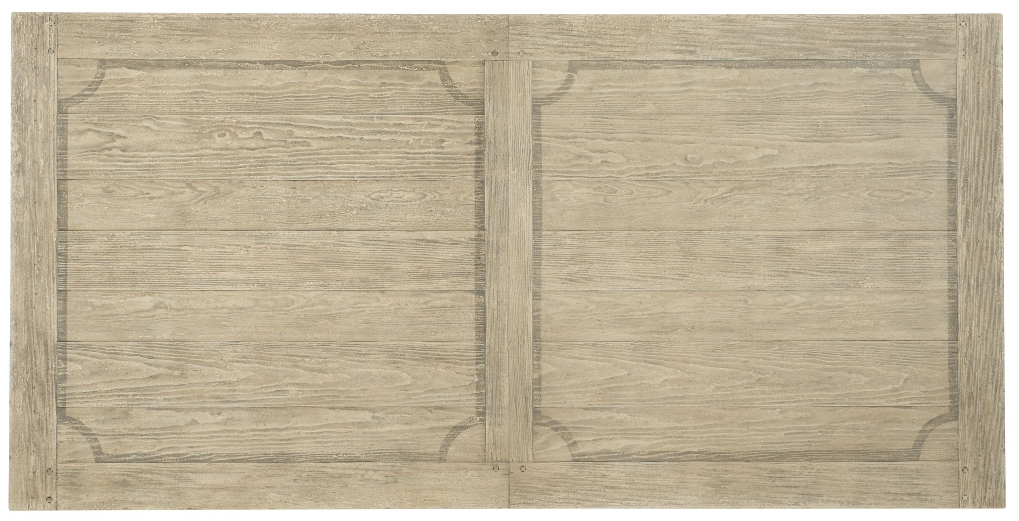 HookerCiao Bella 84in Trestle Table with 2 - 18in Leaves - Flaky White/Black