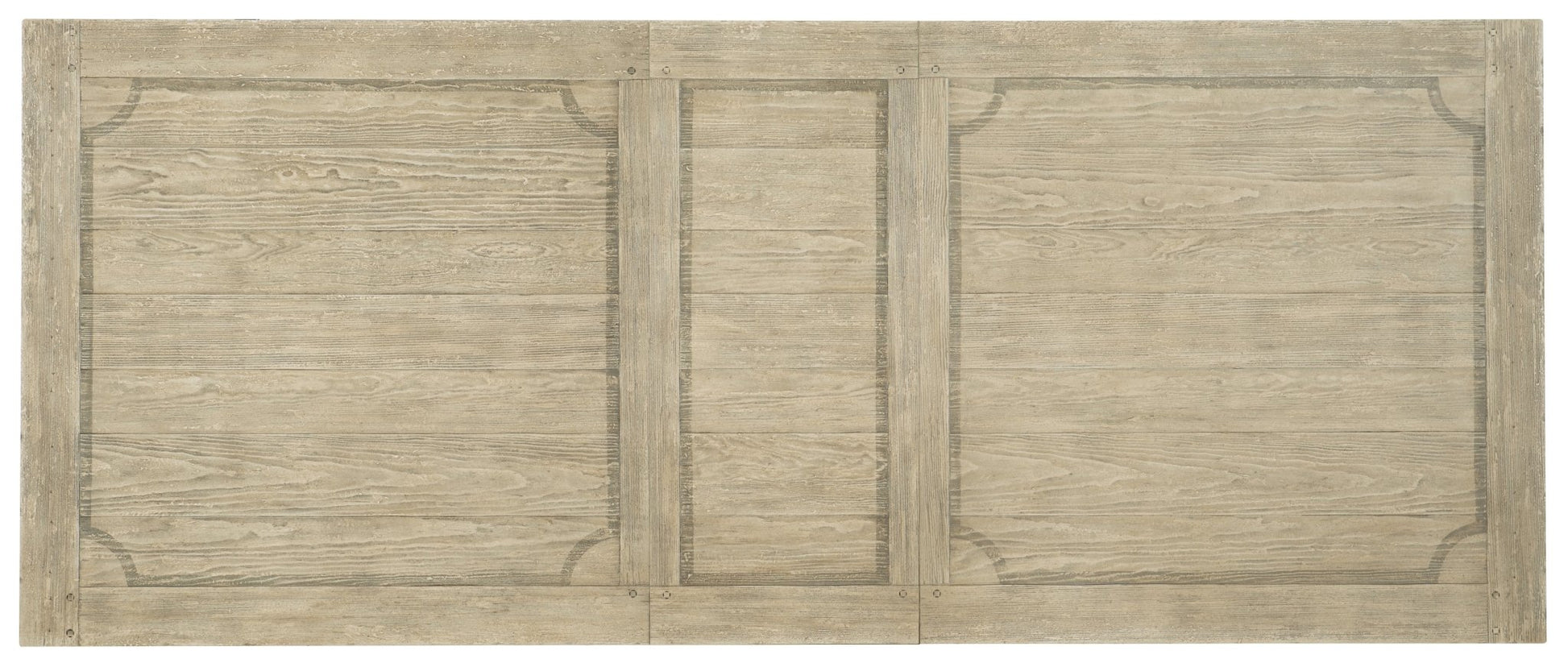 HookerCiao Bella 84in Trestle Table with 2 - 18in Leaves - Flaky White/Black