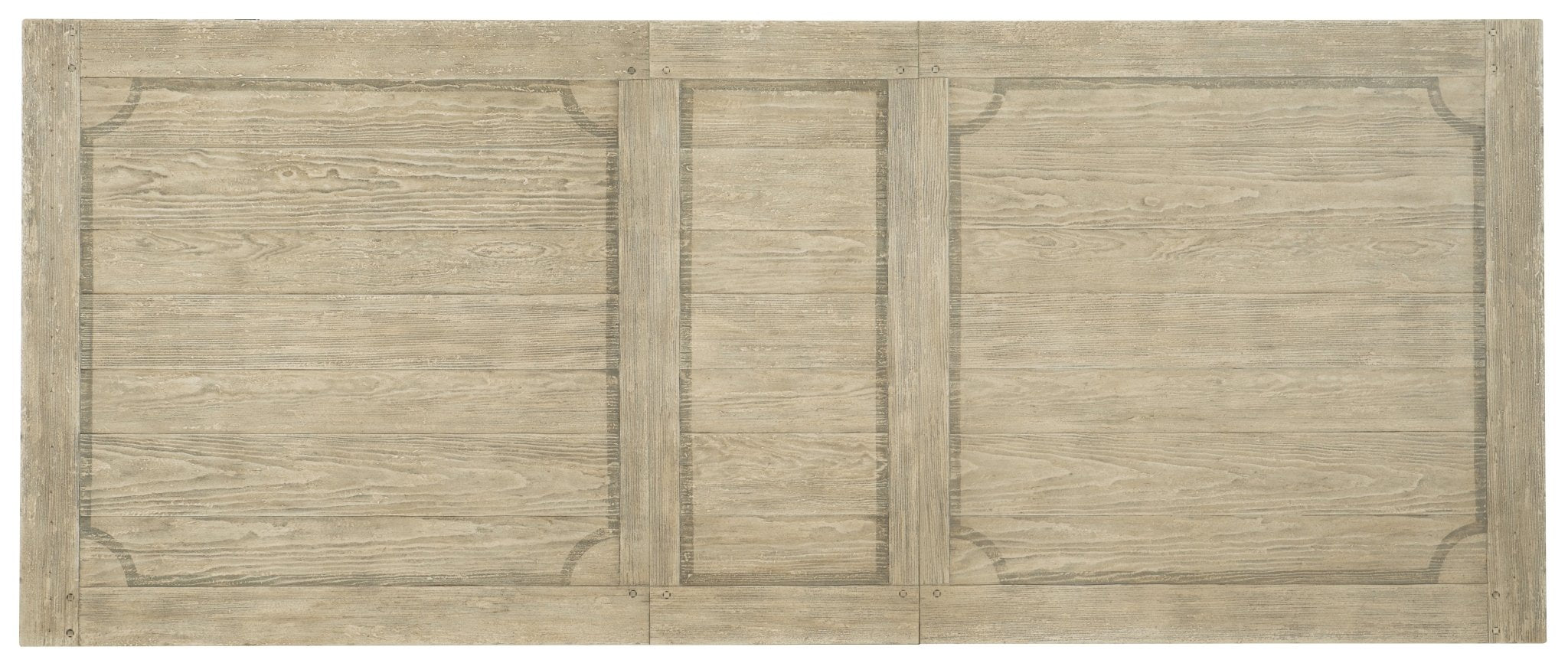 HookerCiao Bella 84in Trestle Table with 2 - 18in Leaves - Flaky White/Black