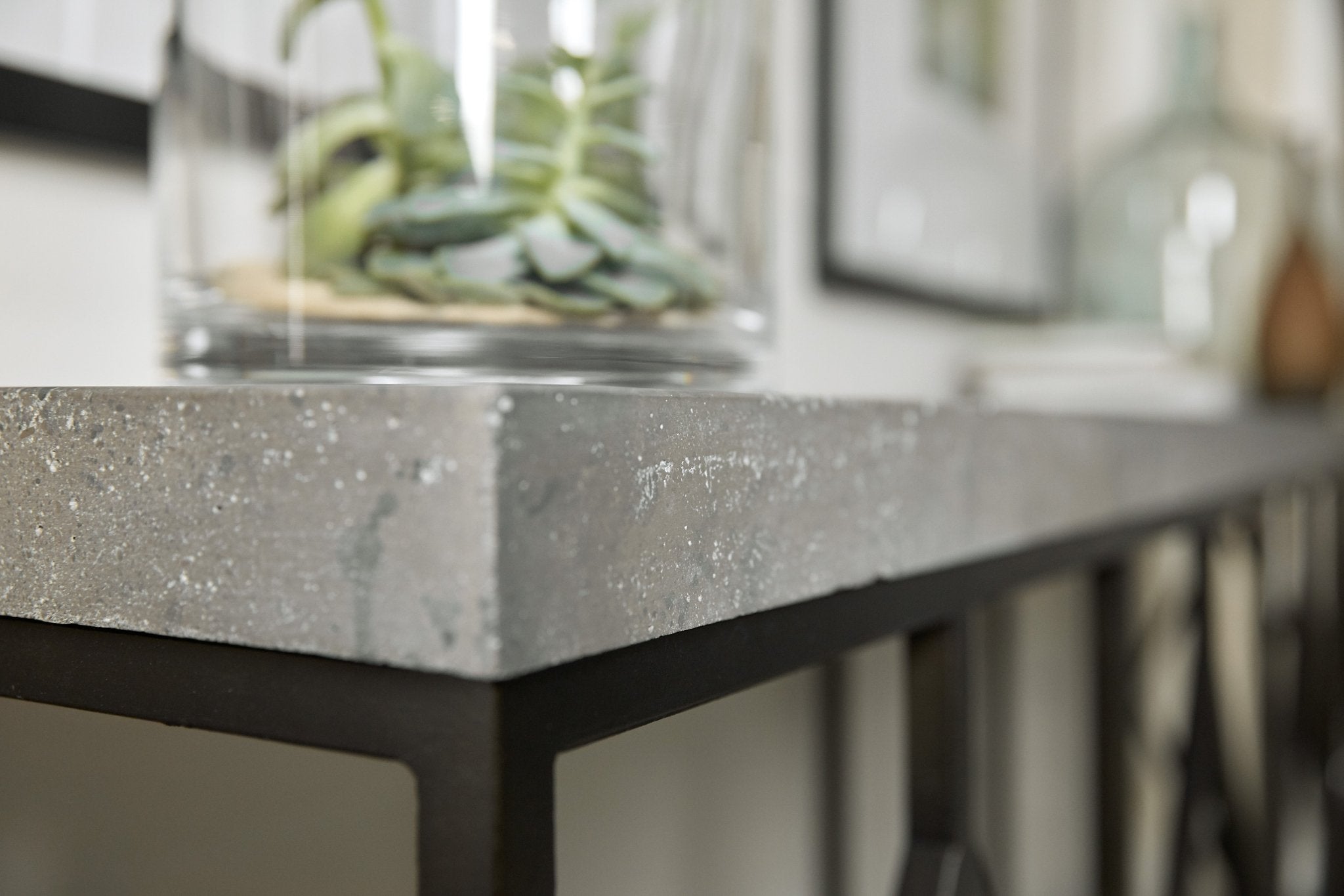 HookerCiao Bella Metal and Faux Concrete Console Table