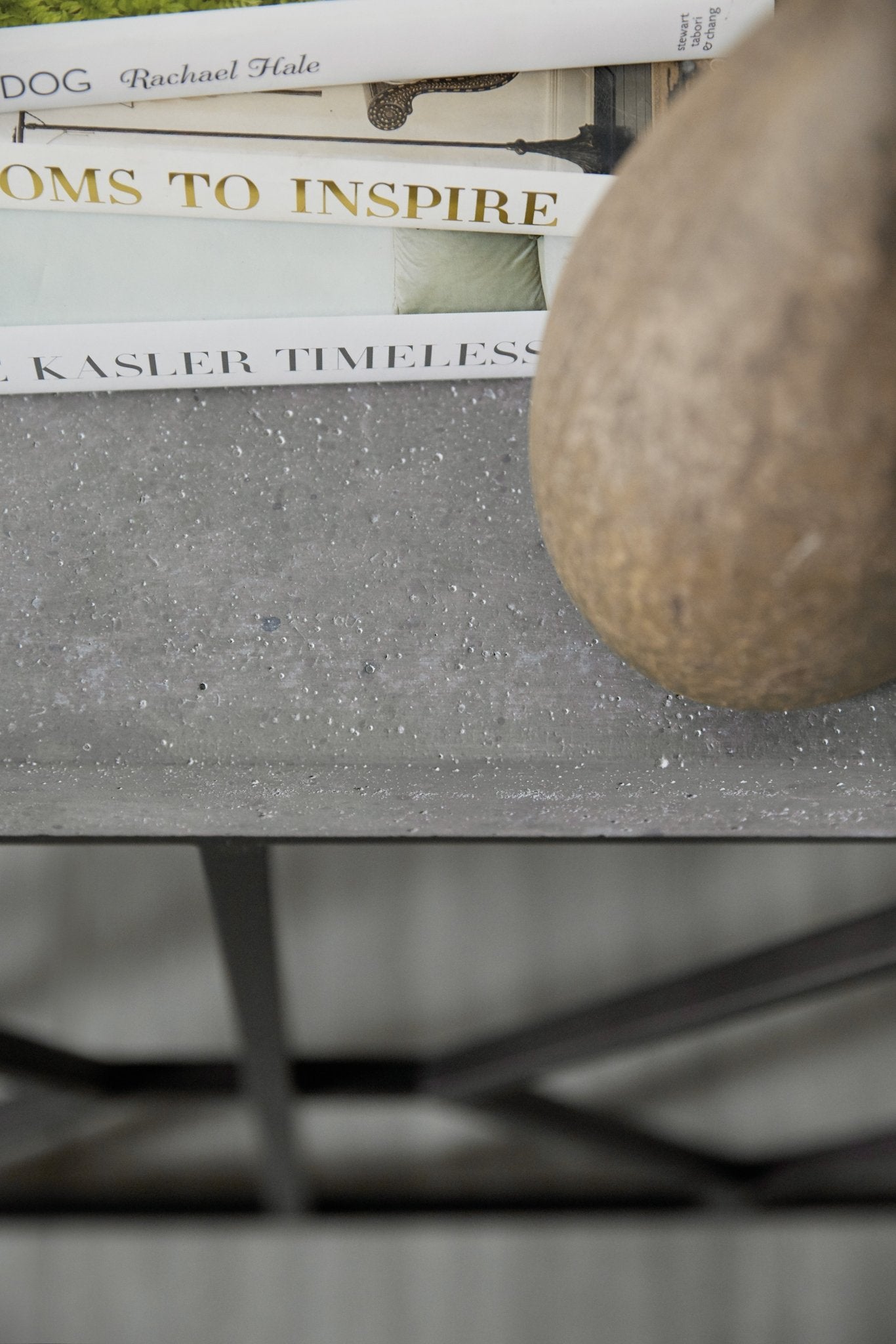 HookerCiao Bella Metal and Faux Concrete Console Table