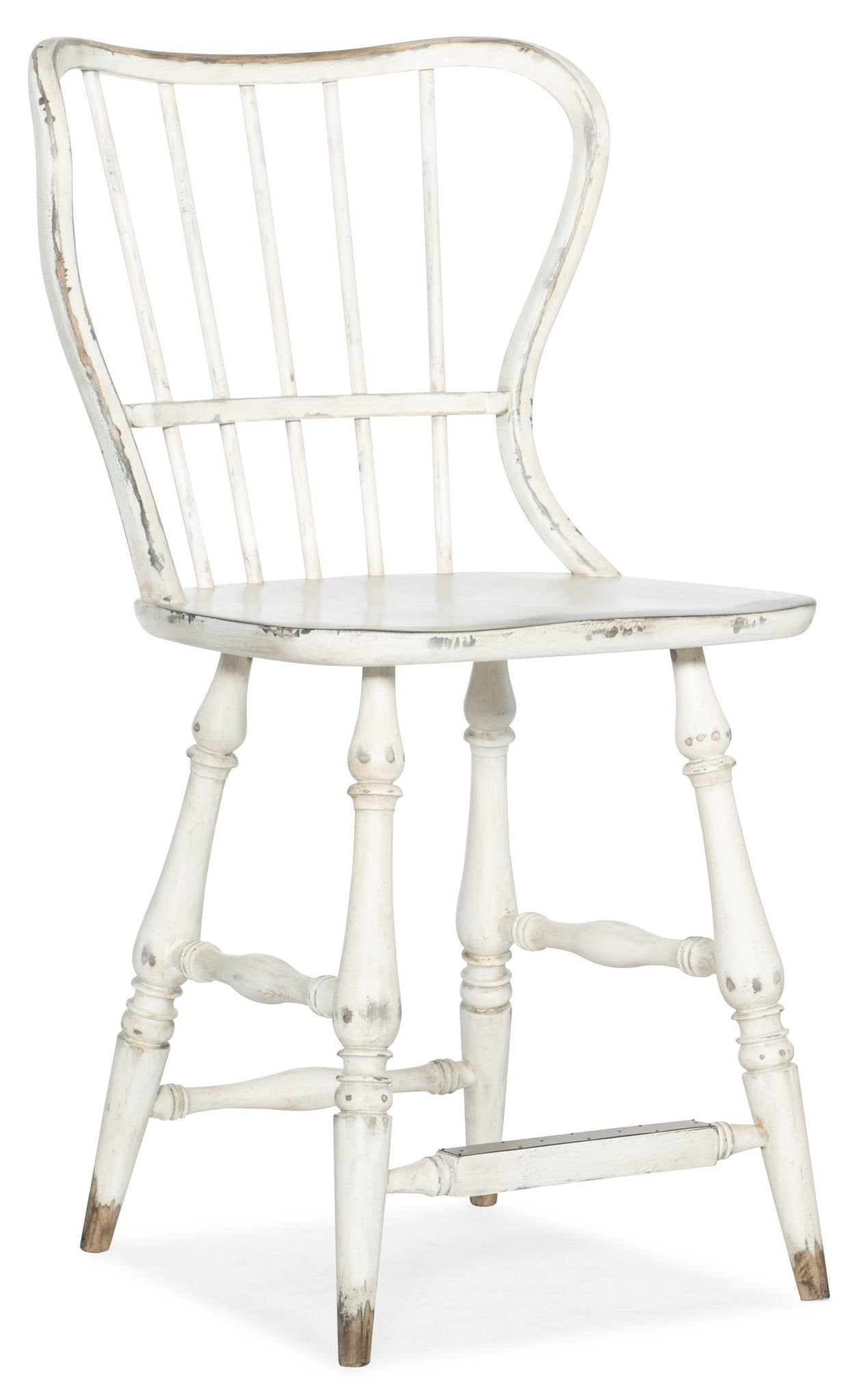 HookerCiao Bella Spindle Back Counter Stool - White