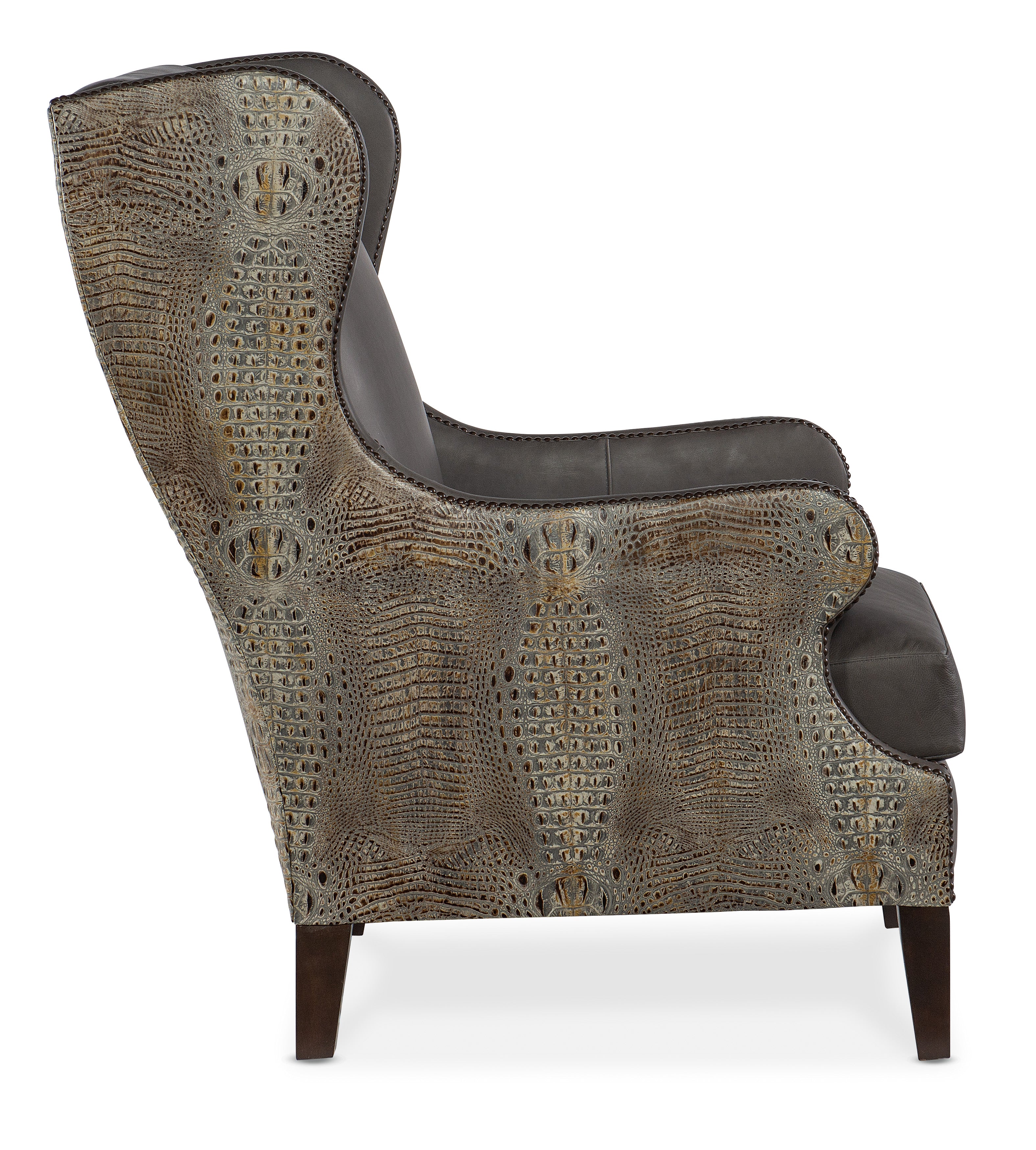 Club Chair with Faux Croc